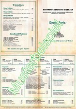 Speisekarte Bahnofsgaststätte