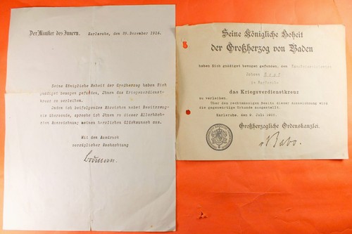 Verleihungsurkunde zum
