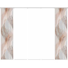 5-teiliges Schiebevorhang-Set TORRE - kupfer-weiß - je 60x245 cm blickdicht