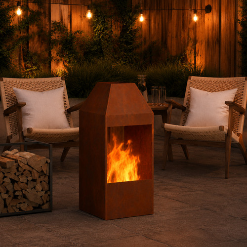 Feuerstelle wetterstahl braun - feuerstelle,