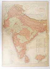 Landkarte Indien Black