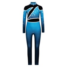 DE iEFiEL Mädchen Ganzkörper Turnanzug Eiskunstlauf Overall Strass Ballettanzug