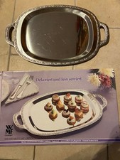 WMF SERVIERTABLETT MIT GRIFFEN 39,5 x 29,5 CM CROMARGAN EDELSTAHL ROSTFREI