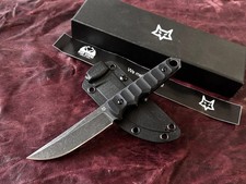 FOX Messer Jagdmesser Outdoormesser Fahrtenmesser niolox stahl Griff Stonewash