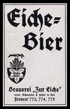  Alte Reklame Werbung 1941 Eiche-Bier Brauerei  (1) Zur Eiche in Kiel Bier