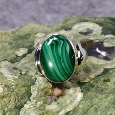 Malachit Ring, 925er Silber