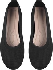 OFFCUP Damen Ballerinas Knit Kleid Schuhe Runde Zehe Flats Schuhe Slip On Gr. 39