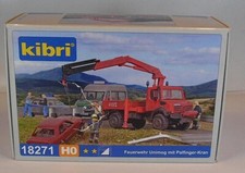 Kibri H0 Bausatz Nr. 18271 MB Mercedes Benz Unimog mit Kran Feuerwehr OVP #5583