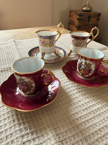 Vintage mokkatassen limoges - 4,