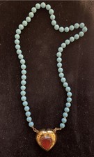 Collier Halskette Türkise Feueropal Anhänger  GG 750 Einzelanfertigung