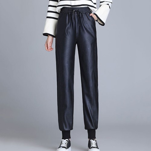 Damen kunstleder hose - kunstleder,