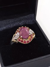 Ring Silber 925 Rubin rot lila