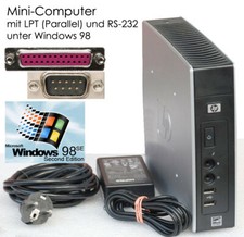 LAUTLOS MINI COMPUTER HP T5630W 1GB WINDOWS 98SE RS-232 SERIEL LPT PARALLEL TC39