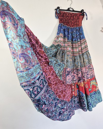 Farbenfroher maxirock boho - maxirock,