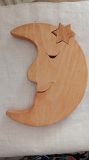 Mond Holzmond zum Aufhängen Kinderzimmer Deko Handarbeit