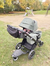 Bugaboo Donkey 5 Duo Geschwisterwagen Grün – Babywanne, 2 Sitze, Board mit Sitz