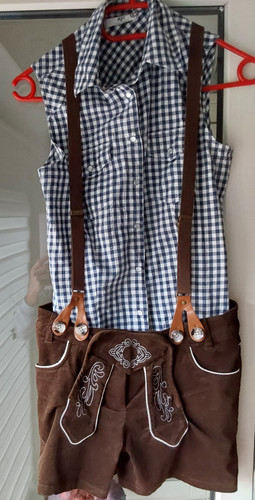 Lederhose mit bluse ajc - lederhose,