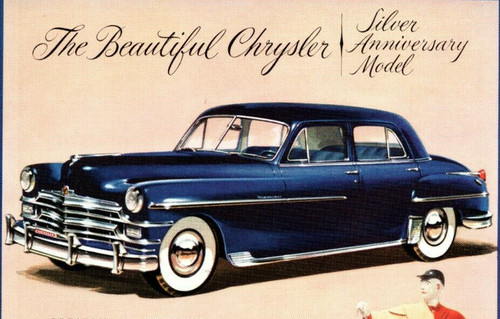 Print 1949 chrysler silver - ad,