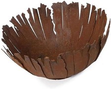 Edelrost Schale  Pflanzschale Wellenriss Rost  30cm