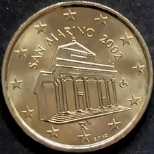 San Marino 10 Cent Kursmünze 2002 - bankfrisch - aus KMS - stempelglanz