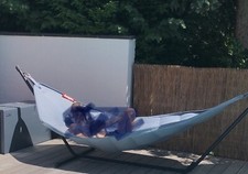 Fatboy Headdemock Hängematte mit Original fatboy Gestell grau-blau