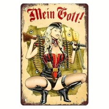 Blechschild Mein Gott Pin Up