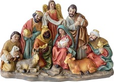 Krippenfigur Krippenblock 8 cm Polyresin Deko Weihnachtsdeko
