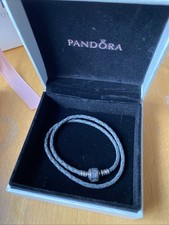 Pandora Armband Leder Grau