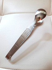 ABS - DDR Edelstahl Zuckerzange -  Zuckergreifer  Motiv:  Striche Streifen Linie
