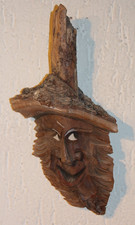 Antiker Wurzelkopf Holzgesicht