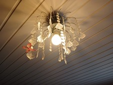 Deckenlampe Kronleuchter Leuchter Silber Chrom Rund 1 Flammig Ketten Hängedeko