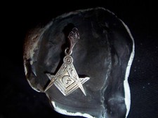 Anhänger-Zirkel-Winkel-Freimaurer-925-Silber Anhänger-Signiert-Echto