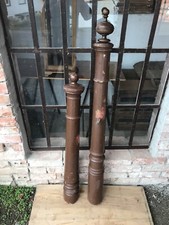 Antike Antrittspfosten 1920 Buche Gedrechselt Säule Holzgeländer Treppenpfosten