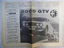 ALFA Romeo 2000 GTV Bertone Coupé 105 Frankfurter Rundschau Zeitungswerbung 1973