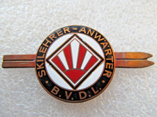 altes Ski Sport Abzeichen - Skilehrer Anwärter B.V.D.L. - BVDL - email Brosche