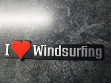 I Love Windsurfing Auto 3D Emblem zum Aufkleben sehr Alt aber Neu 21,5 x 4,5 cm