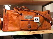 Herren Original Leder Retro Vintage Gratis Größe Groß Rund Duffle Reise Gym Bag
