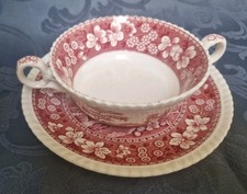 copeland spode tower pink Suppentasse + Unter