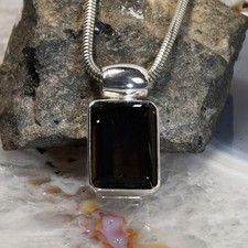 Rauchquarz Anhänger, 925er Silber, Edelsteinanhänger (15809), Edelsteinschmuck