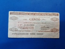 1 x 100 Lire Miniassegni  Italien / Geldschein Banknote von 1976 ''