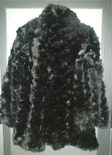 Schwarze warme kunstfell jacke - schwarze,
