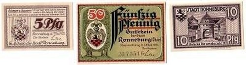 Banknoten notgeld stadt - 3,