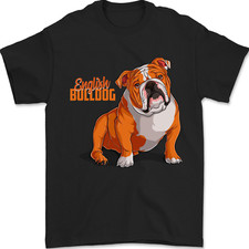 Eine Englische Bulldogge Hund Illustration Herren Maglietta 100% Baumwolle