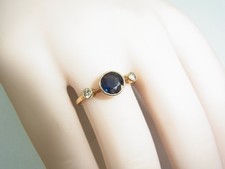 585er Damenring mit 2 Brillanten 0,16ct und Saphir 1,18ct in Weite 55       1409