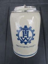 0,5 L Krug Bierkrug mit Zinndeckel " THW TREUCHTLINGEN " siehe Fotos