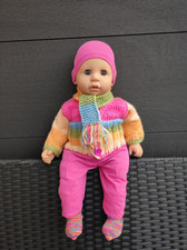 Puppenkleidung 46 cm 48 cm Handmade Set 5tlg Unikat  pink-bunt