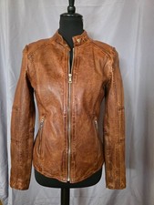 Neue Damen Lederjacke Weiches Nappaleder Braun/ Cognac Neu nie getragen  Gr. 38