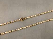 Kette Edelstahl Kugelkette Kugel Halskette Karabiner 2,4 mm 42 - 90 vergoldet