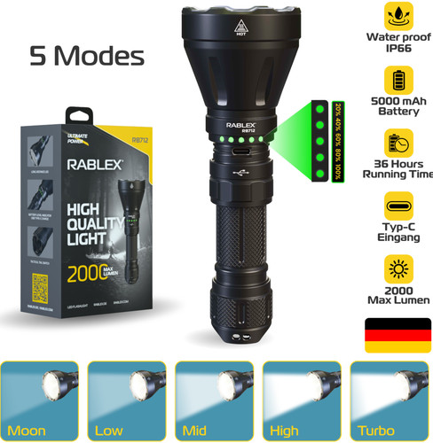 Rablex led taschenlampe 2000 - rablex,