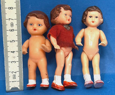Puppe für Puppenstube Puppenhaus Gummi DDR Spielzeug 3 Stück 7,5/8cm /D30.6/4